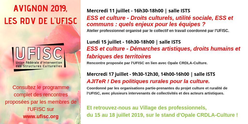 L&rsquo;UFISC et ses membres vous donnent rendez-vous à Avignon en Juillet 2019