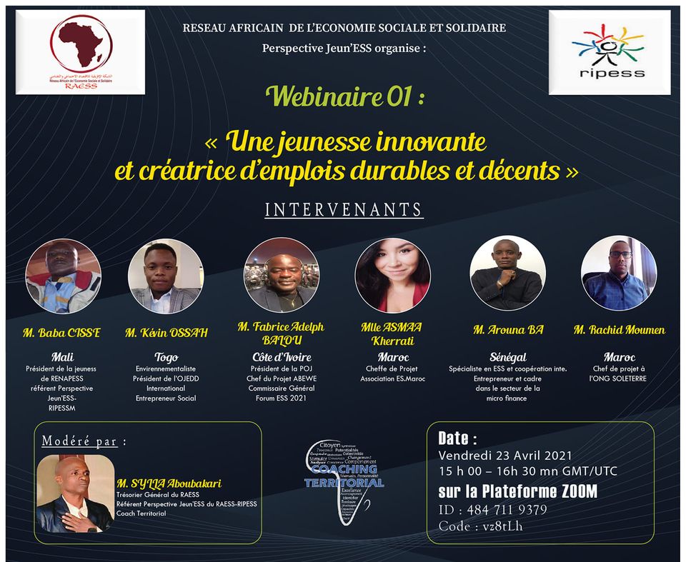 Webinaire « Renforcement des Perspectives Jeunes en ESS – Perspectives Jeun’ESS »